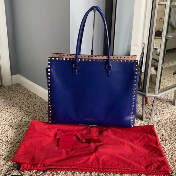 RARE Valentino Rockstud tote in cobalt blue - Picture 1 of 13